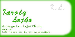 karoly lajko business card